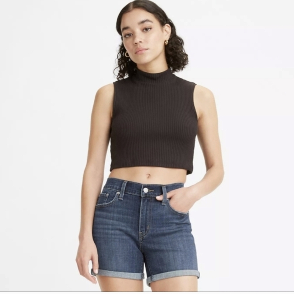 New Levi's Mid-Length Mid-Rise Women's Size 16/33 Demi Jean Shorts NWT